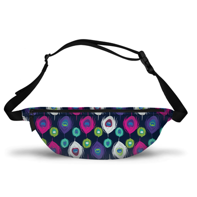 peacock feathers fanny pack