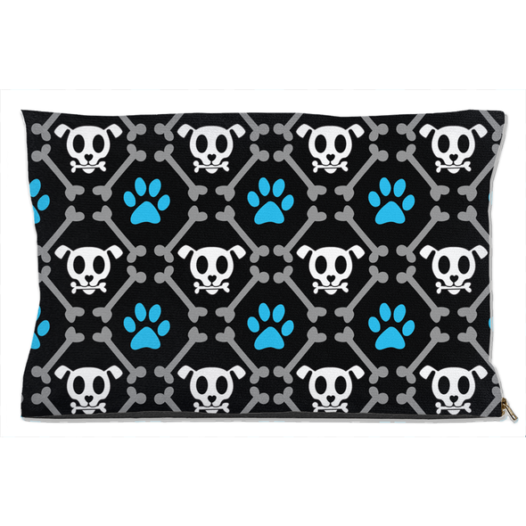 skull and bones dog bed