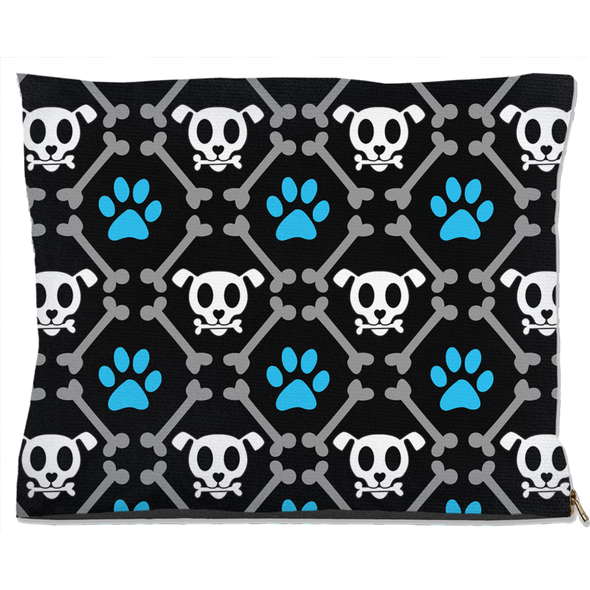 skull and bones dog bed