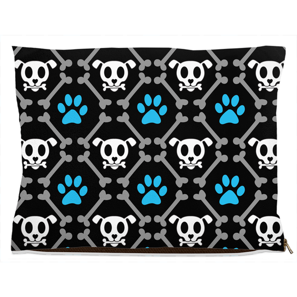 skull and bones dog bed