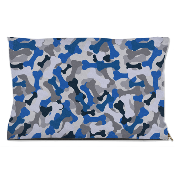 bone camo blue dog bed