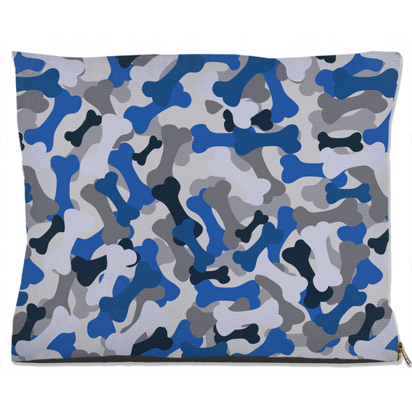 bone camo blue dog bed