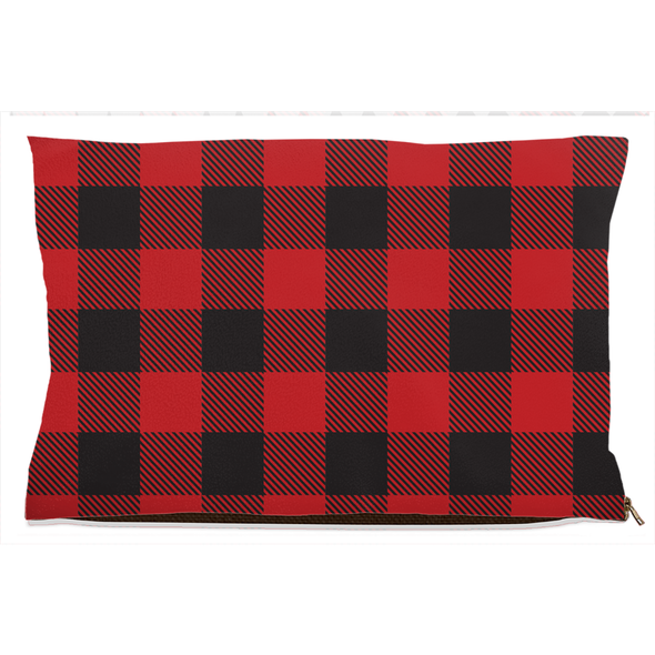 buffalo plaid red dog bed