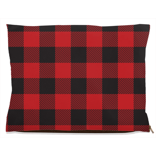 buffalo plaid red dog bed