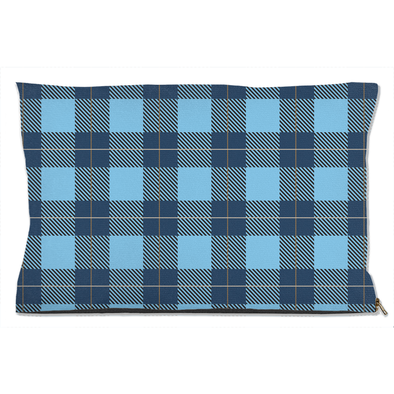 buffalo plaid blue dog bed