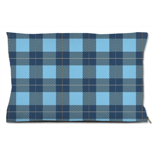 buffalo plaid blue dog bed
