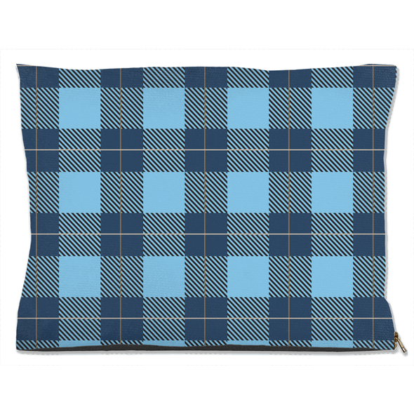 buffalo plaid blue dog bed