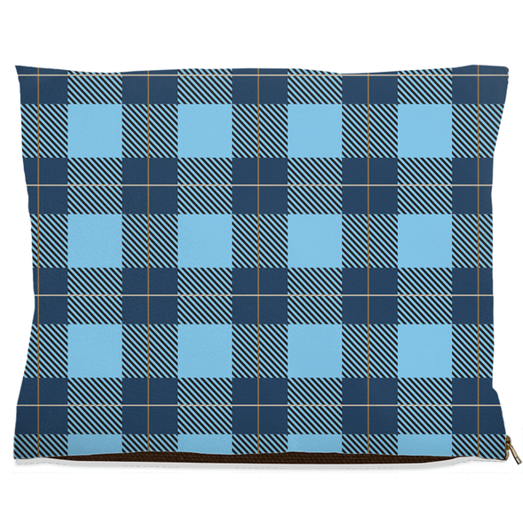 buffalo plaid blue dog bed