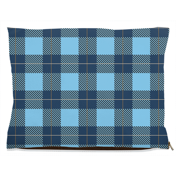 buffalo plaid blue dog bed
