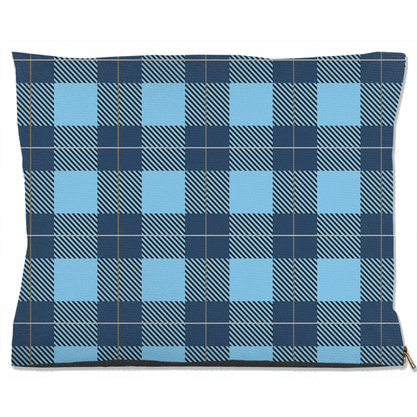 buffalo plaid blue dog bed