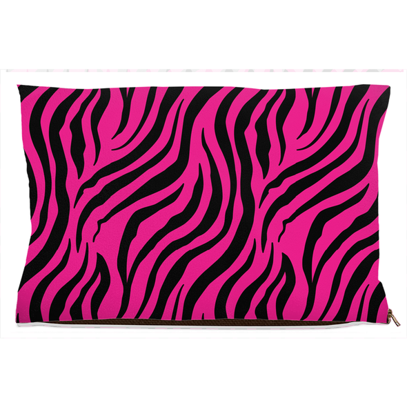 zebra pink dog bed