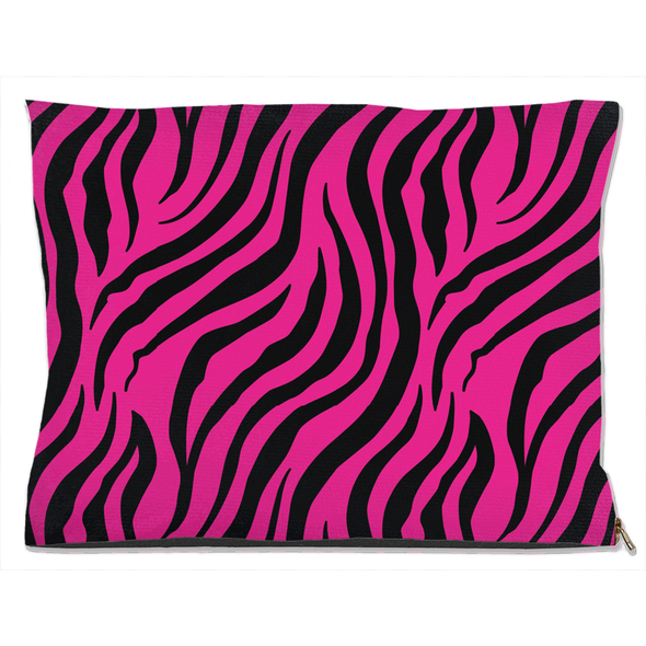 zebra pink dog bed