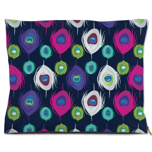 peacock pattern dog bed