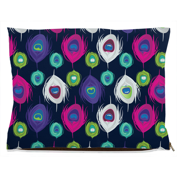 peacock pattern dog bed