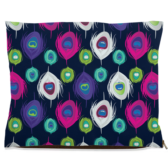 peacock pattern dog bed