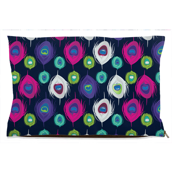 peacock pattern dog bed