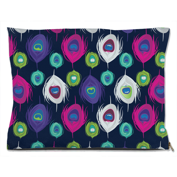peacock pattern dog bed