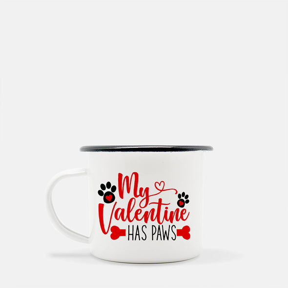 my valentine has paw camp fire mug