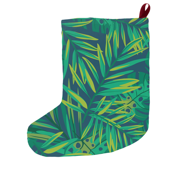 christmas dog stocking tropical pattern