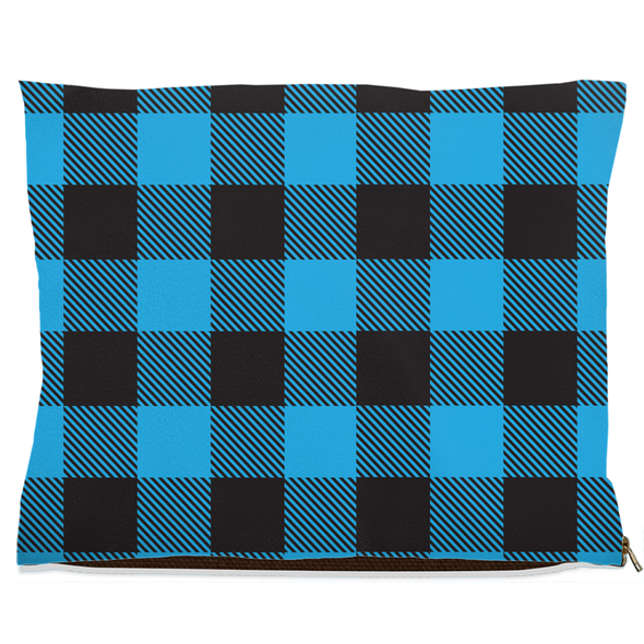 buffalo plaid blue dog bed