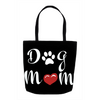 dog mom black tote bag