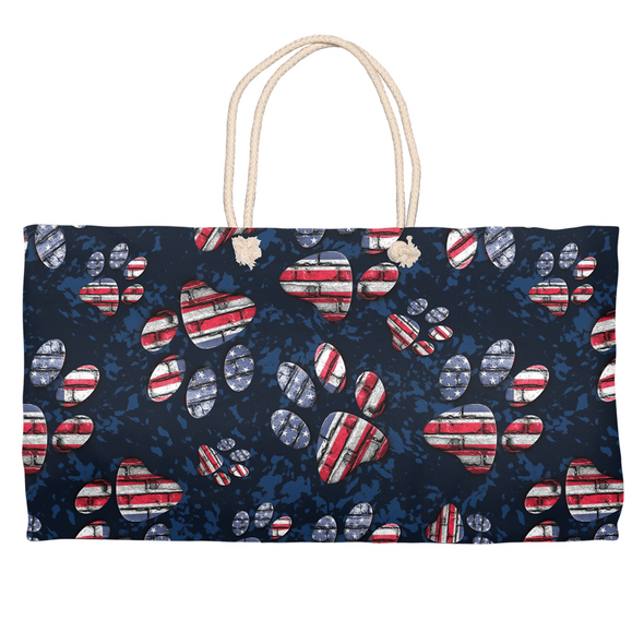 patriotic american flag weekender tote