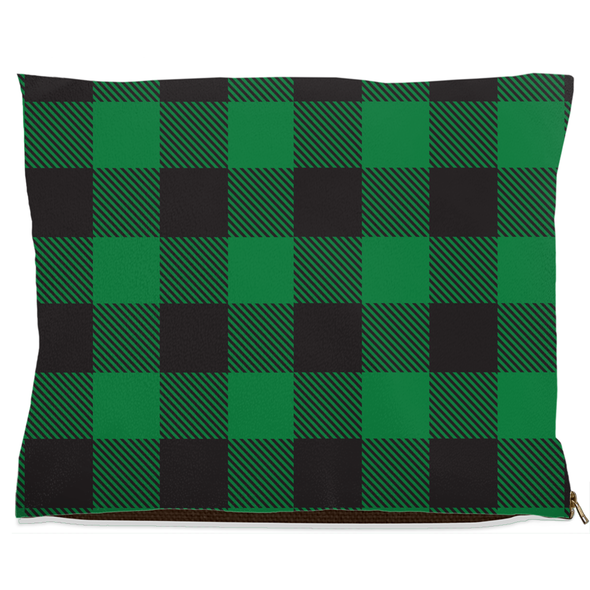 buffalo plaid green dog bed
