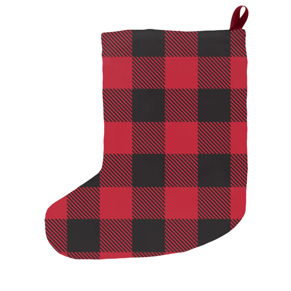 buffalo plaid christmas dog stocking