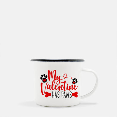 my valentine has paw camp fire mug