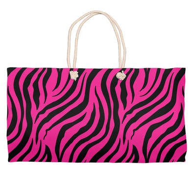 pink zebra weekender tote