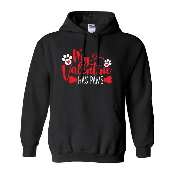 My valentine has paws hoodie