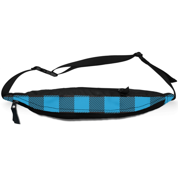 buffalo plaid blue fanny pack