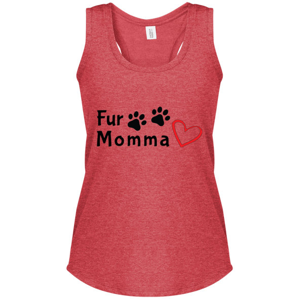 fur momma racerback tank in red