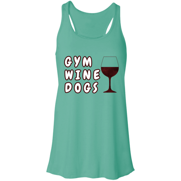 gym wine dogs racerback tank