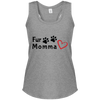 fur momma racerback tank in gray