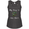 my dog is the shit tank top in gray