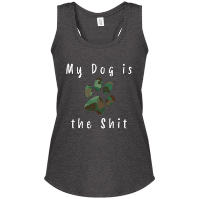 my dog is the shit tank top in gray