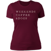 Weekends, Coffee & Dogs ladies tshirt