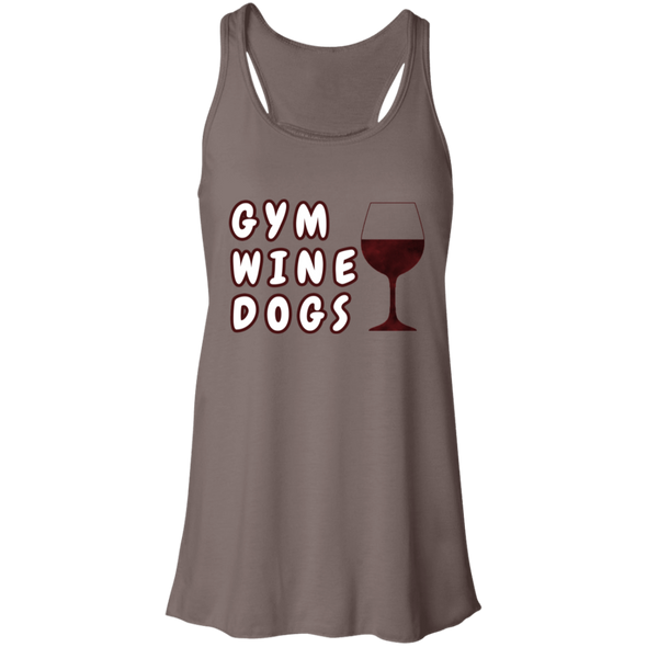 gym wine dogs racerback tank