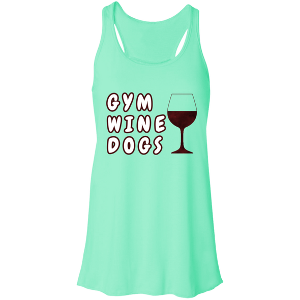 gym wine dogs racerback tank