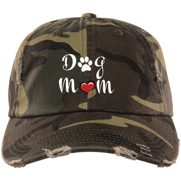 dog mom distressed baseball hat