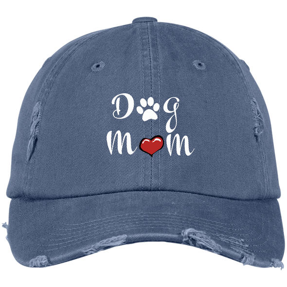dog mom distressed baseball hat