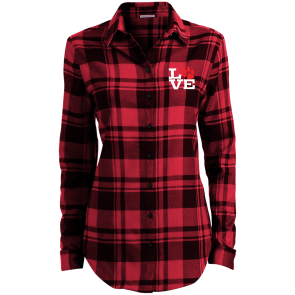 love dog paw flannel tunic