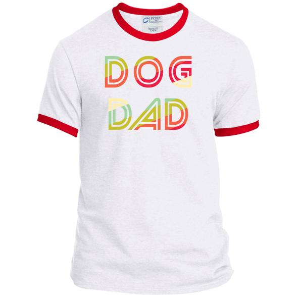 dog dad ringer retro tshirt