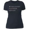 Weekends, Coffee & Dogs ladies tshirt