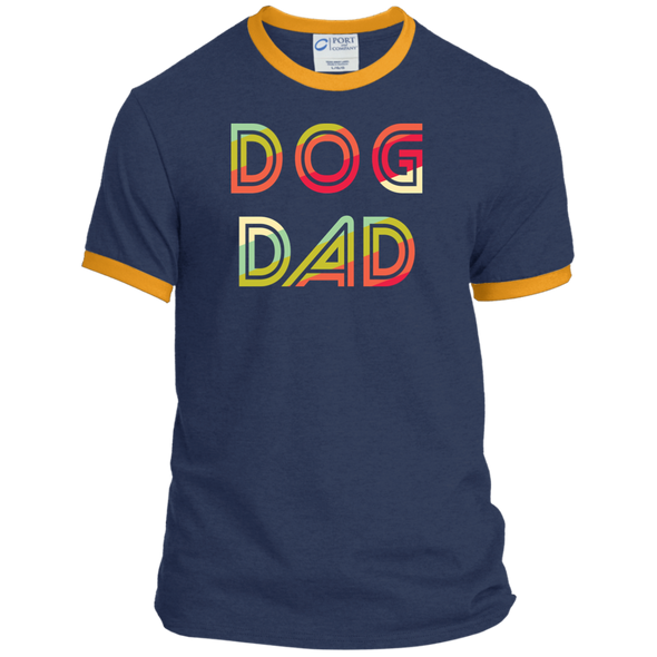 dog dad ringer retro tshirt