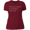 Weekends, Coffee & Dogs ladies tshirt