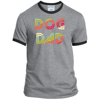 dog dad ringer retro tshirt