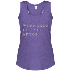 Women's Perfect Tri Racerback Tank Weekends, Coffee & Dogs