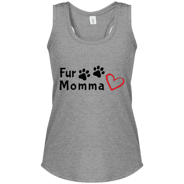 fur momma racerback tank in gray